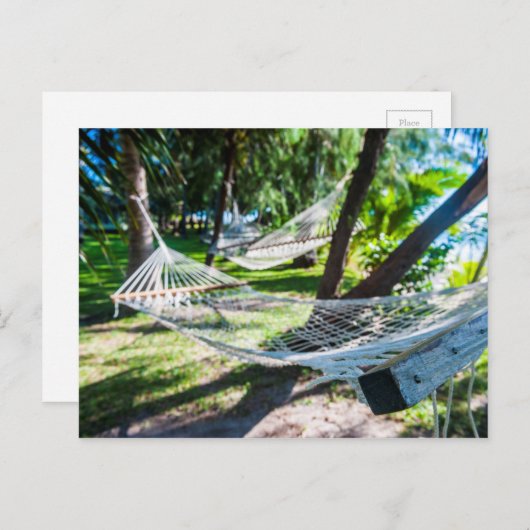 Hammock am Strand, Fidschi Postkarte (Vorne/Hinten)