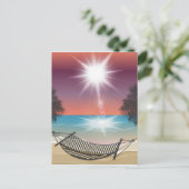 Hammock am Strand Sunny Sky Zen Postkarte (Stehend Vorderseite)