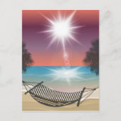 Hammock am Strand Sunny Sky Zen Postkarte (Vorderseite)