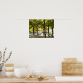 Hammock and palm trees by the ocean Poster (Küche)