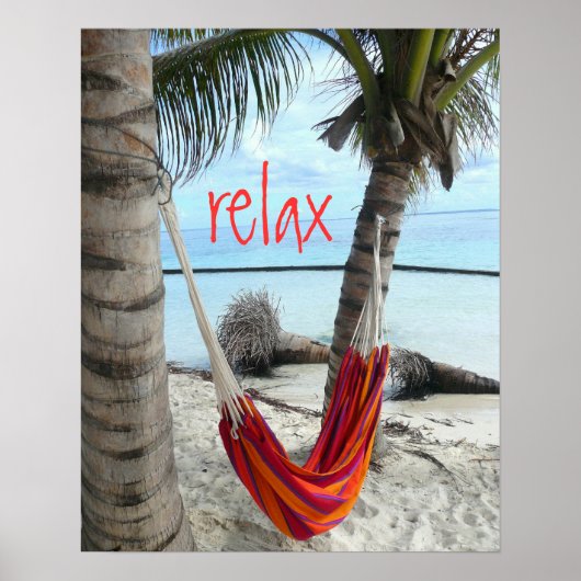 Hammock auf Caribbean Beach Poster (Vorne)