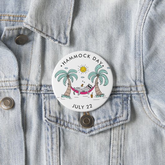 Hammock Day mit Katze in Hängematte Button (Beispiel)