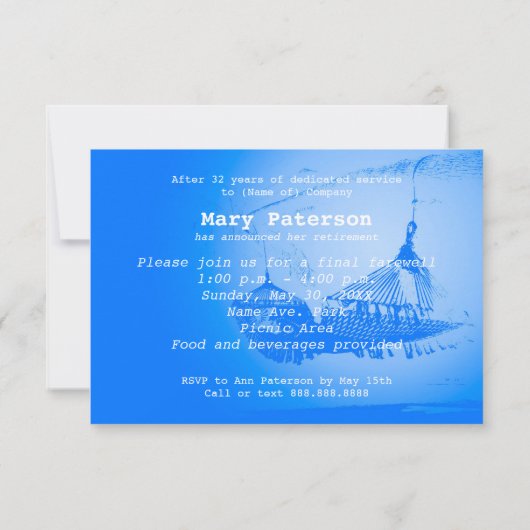 Hammock - Happy Retirement Party 01 Einladung (Rückseite)