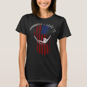 Hammock I Liebe mit amerikanischer Flagge T-Shirt