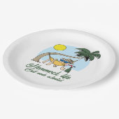 Hammock Life Chill Mode aktiviert lustigen Cartoon Pappteller (Schrägansicht)