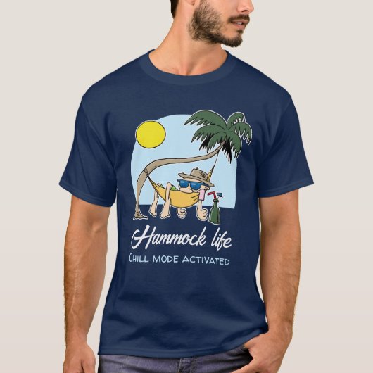 Hammock Life Chill Mode aktiviert lustigen Cartoon T-Shirt (Vorderseite)
