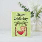 Hammock Monkey zum Geburtstag Einladung (Stehend Vorderseite)