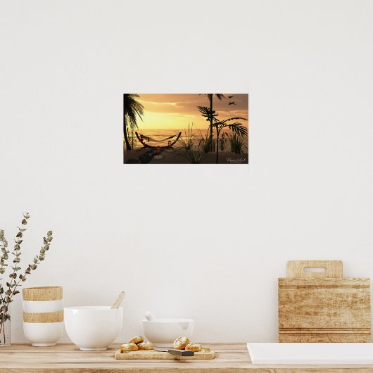 Hammock Sunset Print Poster (Küche)