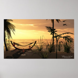 Hammock Sunset Print Poster