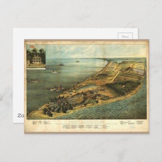 Hammond General Hospital and Prison 1864 ziviler K Postkarte (Vorne/Hinten)