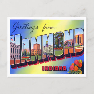 Hammond, Indiana Vintag Big Letters Postcard Postkarte