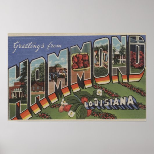 Hammond, Louisiana - Große Buchstabenszenen Poster (Vorne)