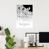 Hammond Map - Indiana - City Map Poster (Heimbüro)