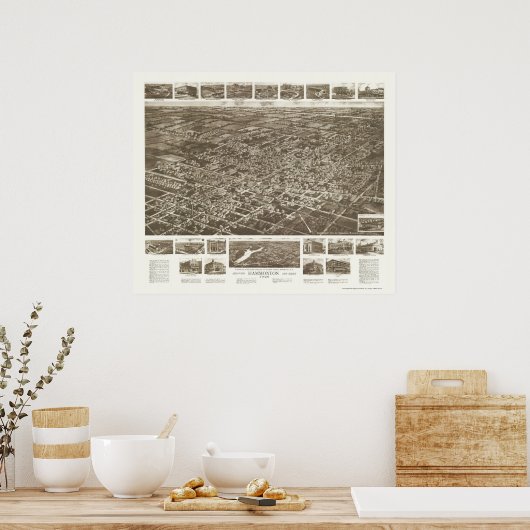 Hammonton, NJ Panoramic Map - 1926 Poster (Küche)