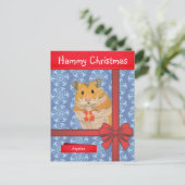Hammy Christmas Hamster Feiertagspostkarte (Stehend Vorderseite)