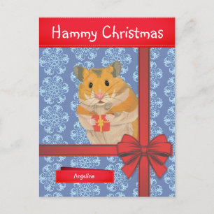 Hammy Christmas Hamster Feiertagspostkarte