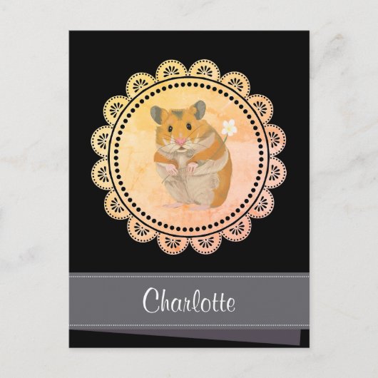 Hammy Christmas Hamster Feiertagspostkarte (Vorderseite)