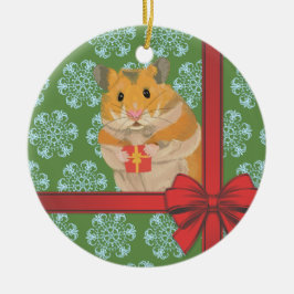 Hammy Christmas Hamster Keramik Ornament