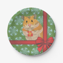 Hammy Christmas Hamster Pappteller