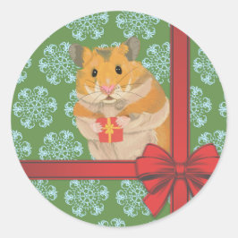 Hammy Christmas Hamster Runder Aufkleber