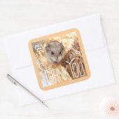 Hammyville - Hamster Vielen Dank Quadratischer Aufkleber (Umschlag)