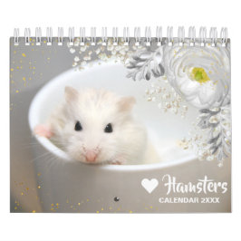 Hammyville - Motivation Niedlich Hamster mit Blume Kalender