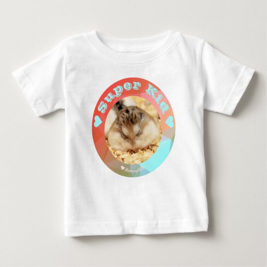 HammyVille - Niedlich Brown White Hamster - Super Baby T-shirt (Vorderseite)