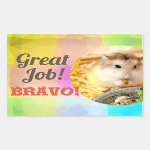 HammyVille - Niedlich Hamster Great Job Bravo Rechteckiger Aufkleber