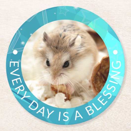 Hammyville - Niedlich Robo Hamster Runder Pappuntersetzer (Vorderseite)