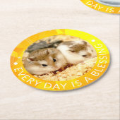 Hammyville - Niedlich Robo Hamster Runder Pappuntersetzer (Angewinkelt)