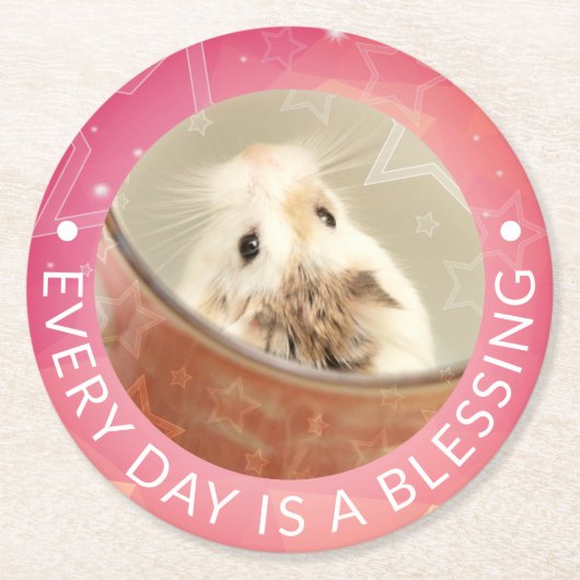 Hammyville - Niedlich Robo Hamster Runder Pappuntersetzer (Vorderseite)