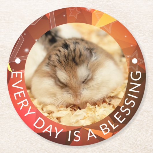 Hammyville - Niedlich Robo Hamster Runder Pappuntersetzer (Vorderseite)