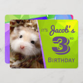 HammyVille - Niedliche Hamster Geburtstagseinladun Einladung (Vorne/Hinten)