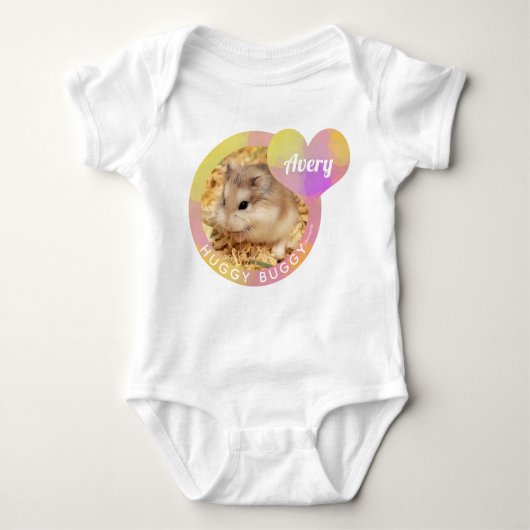 HammyVille - Niedliche Hamster Herzhäuggie Buggy Baby Strampler (Vorderseite)