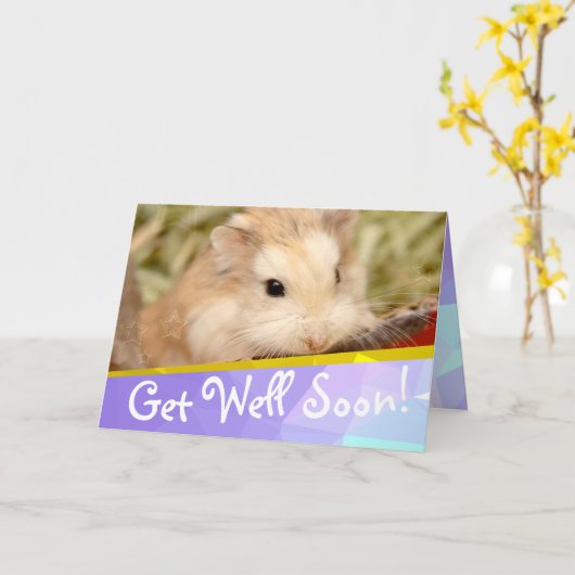 Hammyville - Niedlicher Hamster bald wieder gut Karte (Gelbe Blume)