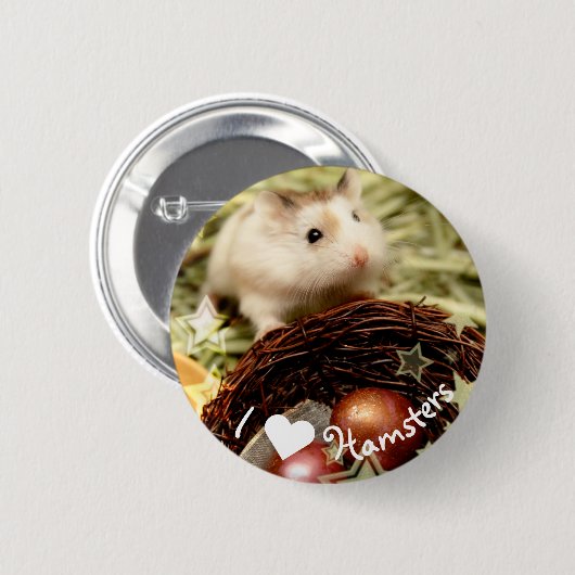 Hammyville - Niedlicher Hamster Button (Vorne & Hinten)