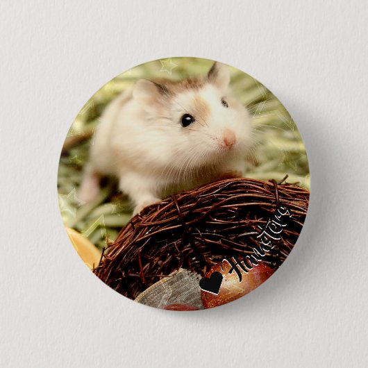 Hammyville - Niedlicher Hamster Button (Vorderseite)