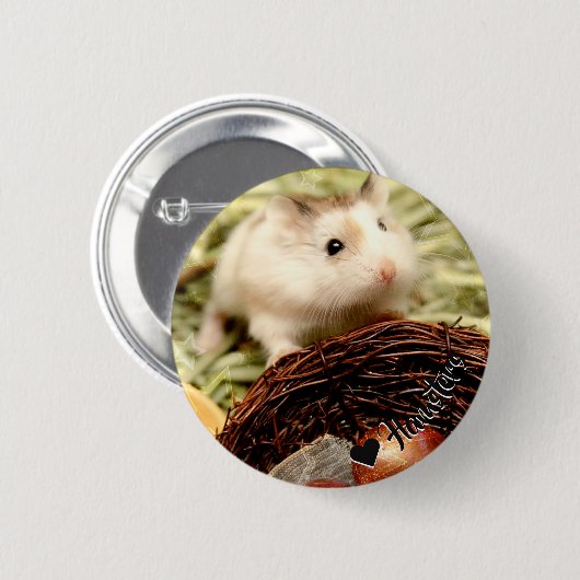 Hammyville - Niedlicher Hamster Button (Vorne & Hinten)