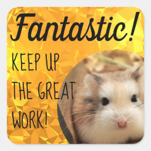HammyVille - Niedlicher Hamster Fantastische Arbei Quadratischer Aufkleber