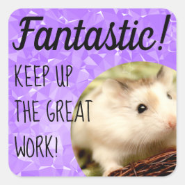 HammyVille - Niedlicher Hamster Fantastische Arbei Quadratischer Aufkleber