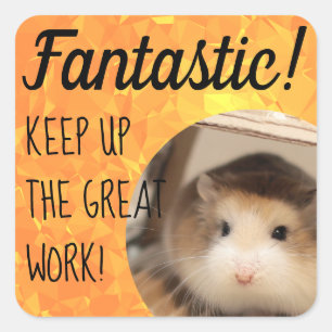 HammyVille - Niedlicher Hamster Fantastische Arbei Quadratischer Aufkleber