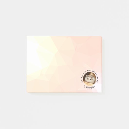 HammyVille - Niedlicher Hamster mit Motivierend Zi Post-it Klebezettel (Vorderseite)