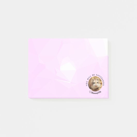 HammyVille - Niedlicher Hamster mit Motivierend Zi Post-it Klebezettel (Vorderseite)