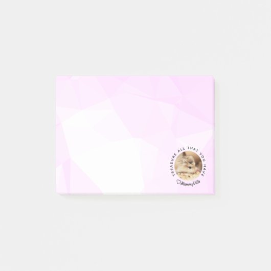 HammyVille - Niedlicher Hamster mit Motivierend Zi Post-it Klebezettel (Vorderseite)