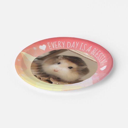 Hammyville - Niedlicher Robo Hamster Blessing Pappteller (Schrägansicht)