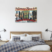 Hamoa Beach, Hawaii - Große Briefmarkenszenen Leinwanddruck (Insitu (Schlafzimmer))