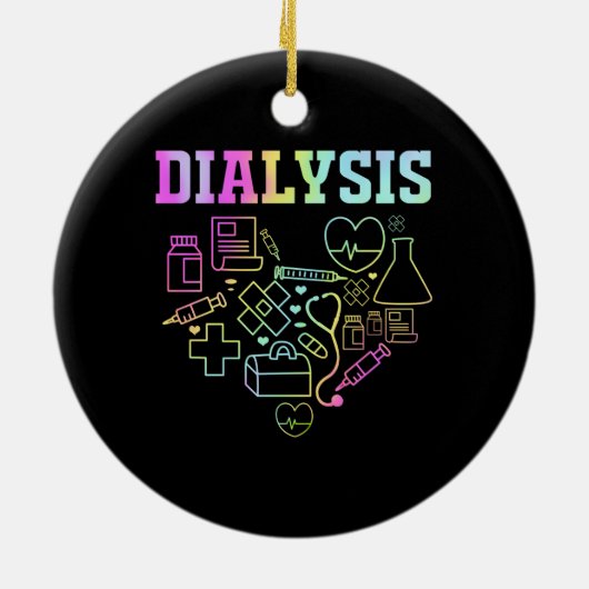 Hämodialyse Tech Nephrologie Dialysetechniker Keramik Ornament (Hinten)