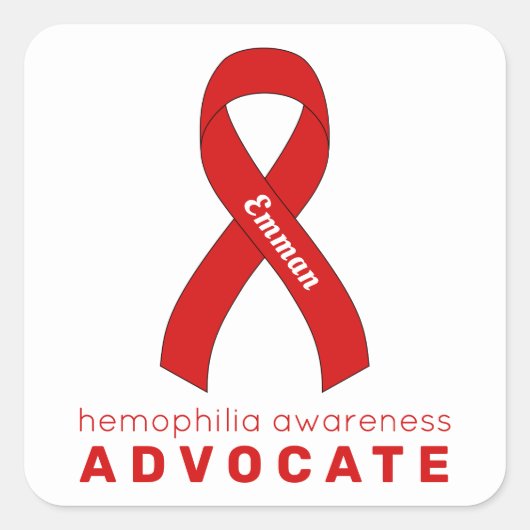 Hämophilie Advocate Weißquadrat Aufkleber (Vorderseite)