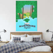 Hampshire England Vintage Reiseplakat. Leinwanddruck (Insitu (Schlafzimmer))