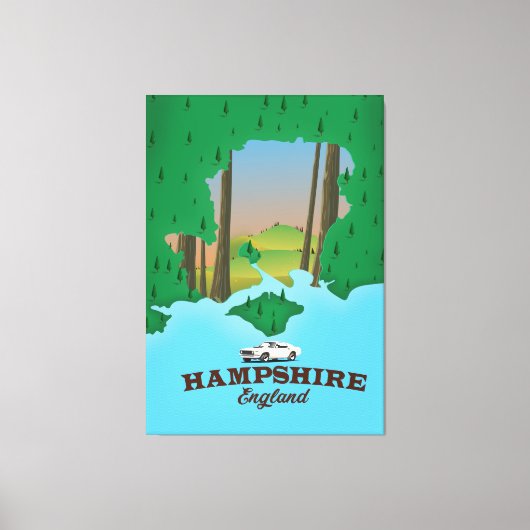 Hampshire England Vintage Reiseplakat. Leinwanddruck (Vorderseite)